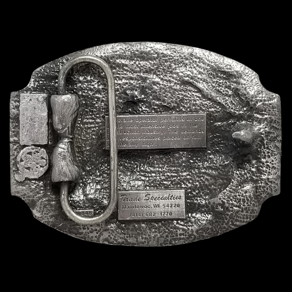 Crane Operator Belt Buckle Construction Heavy Equipment Trade Specialties Pewter - Picture 5 of 9